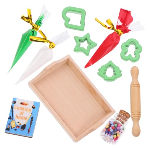 Alasum 1 Satz Miniatur-Backform kochgeschirr bastelzeug Mini-Essen Puppenstubenmöbel Maschine spielzeuge Küchenutensilien-Set Küche Geschirr Puppenhaus-Bäckereimodell Holz Green von Alasum