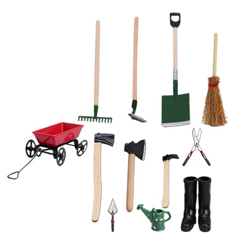 Alasum 12 Teiliges Puppenhaus Gartenwerkzeug Set Miniatur Landwirtschafts Tools Für DIY Puppenhaus Dekoration Ideal Für Mini Garten Und Farm Szenen von Alasum