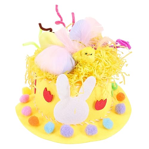 Alasum 1 Satz Ostern Diy Hut Lustiger Hut Osterkörbe Neon-partyzubehör Partygeschenke Osterhauben Zum Dekorieren Leerer Strohhut Ostern Tiermützen Leuchtender Hut Osterdekorationen Vlies von Alasum