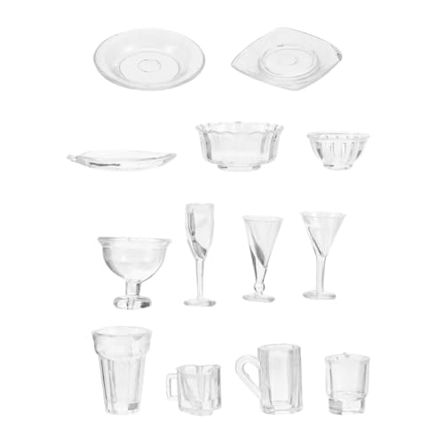 Alasum 1 Satz Puppenhaus-Modell Teetasse Miniatur Ding Mini-zubehör Für Puppen Mini-wasserbecher Minitasse Für Puppenhaus Mini-puppenhaus-zubehör Plastik Transparent von Alasum