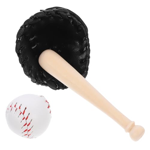 Alasum 1 Satz Puppenhaus-Sportartikel Baseball-Trikot-Puppe Miniatur-Baseballspielerfiguren sportgeräte kleine deko weicher Ball Spielzeug für draußen Miniaturen zum Basteln Mini-Baseball von Alasum