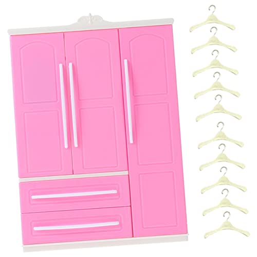 Alasum 1 Satz Puppenkleiderschrank Hemdenbügel Mini Miniaturpuppen Schrank Für Puppen Mini-hausverzierung Kleiderschrank -puppenkleidung Babys Puppen Babyzubehör Plastik Rosy von Alasum