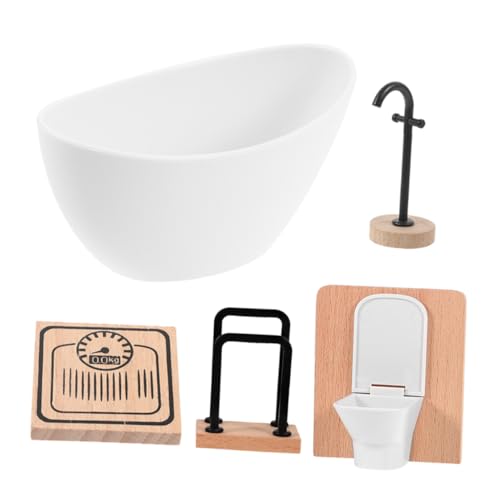 Alasum Komplette Simulation Mini Möbel Set Puppenhaus Badezimmer Ornamente Toilette Waschbecken Zum Spielen von Alasum