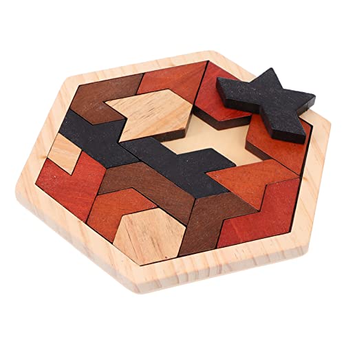 Alasum 1 Satz Puzzle-Bausteine Tangram Kinder Puzzle holzspielsachen geburtstagsmitgebsl Spielzeug Rätsel zum frühen Lernen Lustiges Puzzle Umweltfreundliche Farbe auf Wasserbasis von Alasum