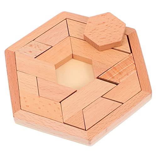 Alasum 1 Satz Puzzle-Bausteine Tangram Kinder entwicklung Puzzle für Kinder Holzpuzzle Gehirn Spielzeug Sechseck-Puzzle Rätsel zum frühen Lernen Umweltfreundliche Farbe auf Wasserbasis von Alasum