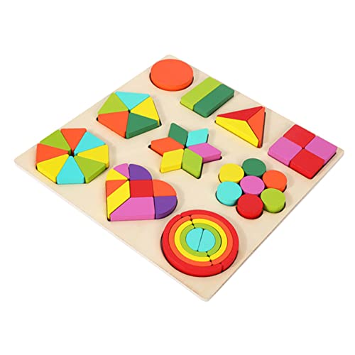 Alasum 1 Satz Puzzle Der Frühen Bildung Holzspielzeug Holzformpuzzle Formlernpuzzle Spielzeuge Aus Holzklötzen Kleinkind-Form-Puzzle Holzpuzzle Holzbausteine Hölzern von Alasum