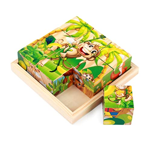 Alasum 1 Satz Puzzlebrett Für Kinder Lernspielzeug Für Kinder Pädagogisches Puzzle Kinderspielzeug Cartoon-Puzzle Holzpuzzle Kinder Rätseln Bambus von Alasum