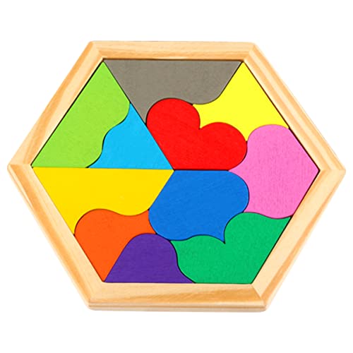 Alasum 1 Satz Rätsel Zum Frühen Lernen Kinderspielzeug Puzzle Rätsel Geometrie Rätsel Bambus Colorful von Alasum