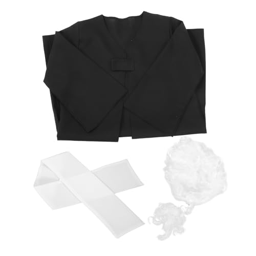 Alasum 1 Satz Richteruniform Für Haken Kostüm Jungs Wissenschaftler Zubehör Richterkittel Für Richter-outfit Für Party-richter-perücke Polyester Black von Alasum