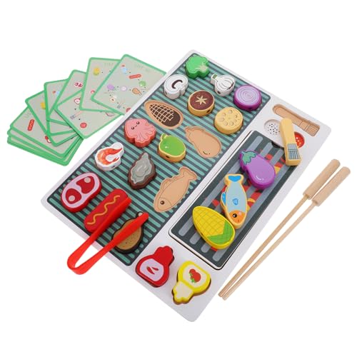 Alasum Kinder-grillset Spielzeug Kinderküche Spielspielzeug Aus Holz Grill Grillnahrung Kreatives Spielset Für Kinder von Alasum