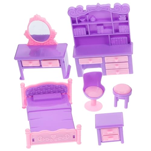 Alasum 1 Satz Spielhausmöbel puppenstubenmöbel Dollhouse Furniture Miniaturmöbel puppenhauszubehör Puppenhausmöbel Mini-Hausbedarf kleines Hauszubehör Mini-Sofa-Requisite Plastik Violett von Alasum