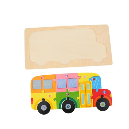 Alasum 1 Satz Stereo-Block-Puzzle Fahrzeug Puzzle Rätsel Puzzles Für Kinder Lernspielzeug Für Kleinkinder Bus-Spielzeug Kinderpuzzle Autospielzeug Für Mädchen Pädagogisches Puzzle Holz von Alasum