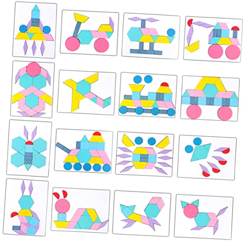 Alasum 1 Satz Tangram interaktives Spielzeug Kinder Puzzle babybrause Pädagogisches Spielzeug Toys Brettpuzzles für Kleinkinder Puzzle Formen Lerne Rätsel Holzpuzzle hölzern Colorful von Alasum