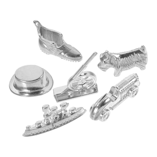 Alasum 1 Satz Teilesatz Monopol Schachfiguren Gaming-zubehör Zubehör Für Brettspiele Brettspielfiguren Spielball Brettspielzubehör Brettspielmarken Aluminiumlegierung Silver von Alasum