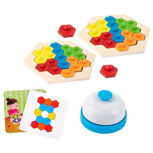 Alasum 1 Satz Waben-Puzzle-blöcke Vorschulspielzeug Spielzeug Zum Sortieren Von Formen Stapelspielzeug Puzzle Für Kinder Logik-iq-spielstamm Geometrische Rätsel Für Kinder Hölzern von Alasum