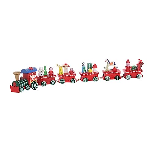 Alasum 1 Satz Weihnachts Zug Ornamente Zug-Statue Figuren Trainieren Eisenbahn-spielset Zugdekor Weihnachtsdekorationen 2000er Partydekoration Hölzerner Zug Weihnachtszug Zug Dekor Holz von Alasum