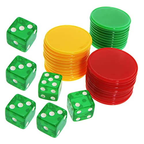 Alasum 1 Satz Würfel-Chip-Set tragbare Pokerchips Leere Chipkarte Lernzähler-Chip unterhaltungsspiele Spiele für draußen Toy Set Spielzubehör verschleißfeste Pokerchips Kunststoff Acryl von Alasum