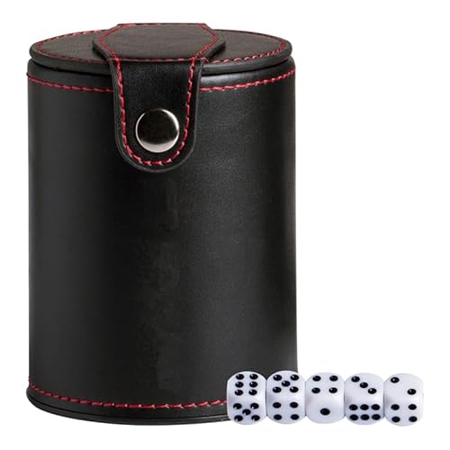 Alasum WüRfelbecher Set Aus Pu-Leder Mit Doppeldeckel 10.5X8.0Cm Schwarz FüR Partyspiele Und Gesellschaftsspiele Alasum WüRfelbecher Set Aus Pu-Leder Mit Doppeldeckel 10.5X8.0Cm Schwarz FüR Partyspiele Und Gesellschaftsspiele von Alasum