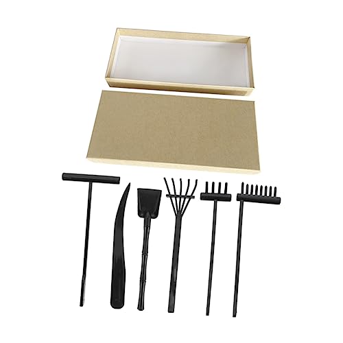 Alasum 1 Satz Zen-Sandrechen-Set peacema sabberlack Sandkunstwerkzeug Garden of Zen Zen-Gartenzubehör Mini-Zen-Gartenrechen Zen-Gartenrechen-Werkzeuge Zen-Gartenrechen-Kit Plastik Black von Alasum