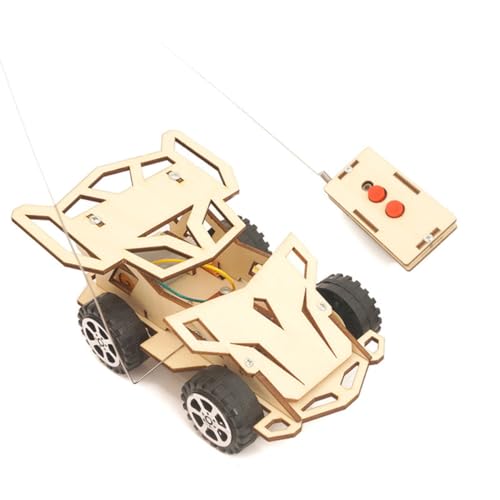 Alasum 1 Satz ferngesteuertes Rennen - Holzspielzeug - DIY Spielzeug - Spielzeugauto Stammbausatz RC-Rennwagen Montagefahrzeug lauflernwagen Zusammengebautes Rennspielzeug Antriebsräder von Alasum