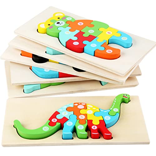 Alasum 1 Satz pädagogisches kinderzimmerdeko Room Decoration Geschirr Kindergeburtstag Holzspielzeug für Kleinkinder tierpuzzle Puzzlebrett aus Holz Puzzles aus Holz Bambus von Alasum