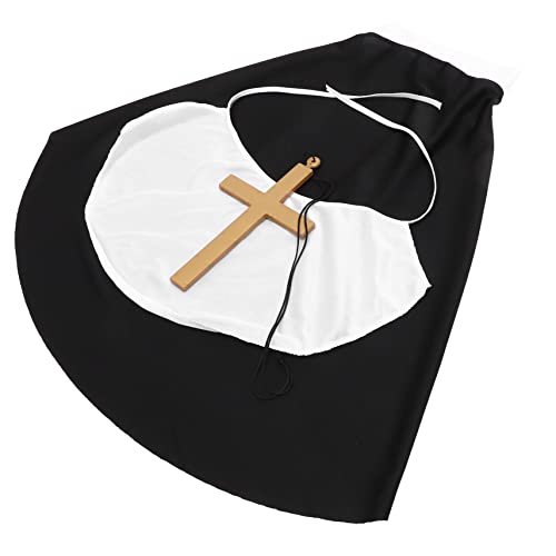 Alasum 1 Satz pastor dreiteiliger anzug Priesterkostüm für Damen Priesterkreuz für Herrenkostüm halloween fotohintergrund halloween Männer Priesterkleidung Nonne Kreuz Stoff von Alasum