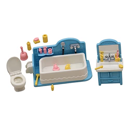 Alasum 1 Satz puppenhaus waschbecken für kinderspielzeug Toys for kinderknallzeug Children Toys Mini Möbel Mini-Badewanne Miniatur-Zubehör Mini-Toilette Plastik von Alasum