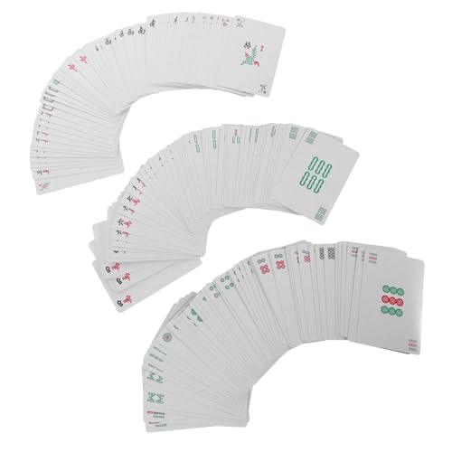 Alasum 1 Satz wasserdichte Spielkarten Poker Chinesische Mahjong-Spielkarte Reise-Mahjong-Karte Mini-Kartenspiel Washi-Tape schwarz Spielkarten Set Mini Spielkarten Mah-Jongg-Spielkarten von Alasum