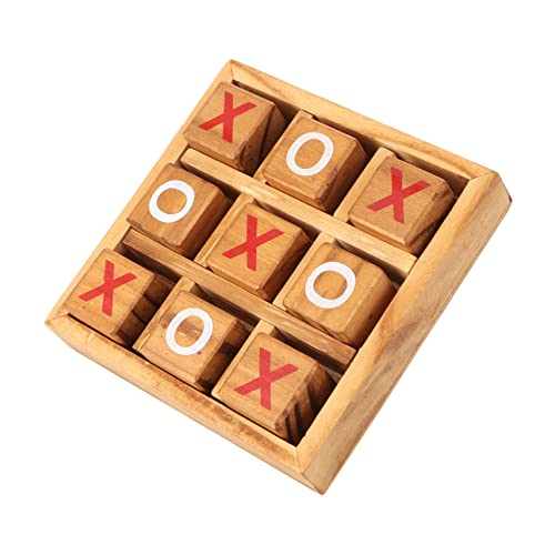 Alasum 1 Satz xo Schach Kinder Puzzle rätselbuch Kinder strategiespiele Klassisches Holzspielzeug reisespiel Kleinkind -Kleinkind-Spielzeug Tick Xo-Brettspiele Brett TicTactoe hölzern von Alasum