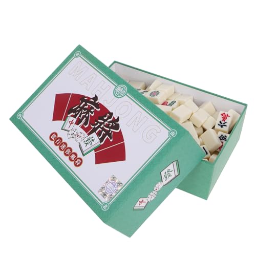 Alasum 1 Schachtel Mini-Mahjong-Steine Mini-Mahjong-Kit tragbares Mahjong-Spiel Miniatur-Mahjong-Kit Miniatur-Mahjong-Fliesen Mahjong im Taschenformat Interessantes Mahjong-Kit Melamin von Alasum