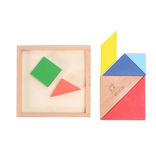 Alasum 1 Schachtel Tangram Puzzle rätselbuch Puzzle für laubsägen für rätsel für Kinderpuzzle für Grundschulkinder rätsel Hölzern von Alasum