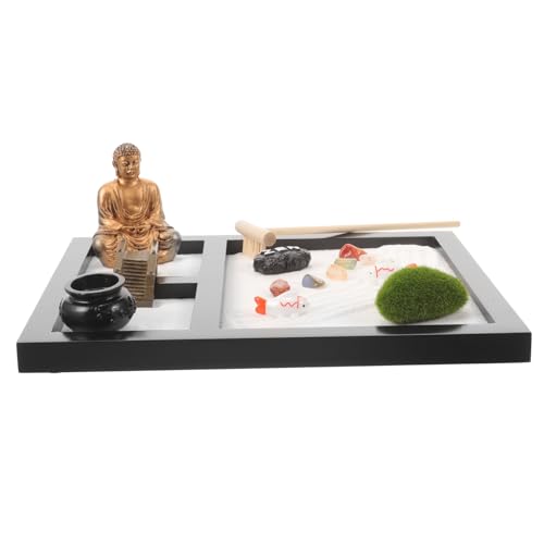 Alasum 1 Schachtel Zen-Sandtisch Stabiles Sand-Gartentablett Entspannende japanische Zen-Gärten buddhistische Zen-Dekoration Zen-Tischdekoration Sandbox-Figurenmodell Tischdeko aus Sand von Alasum