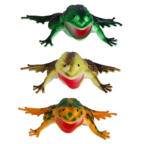 Alasum 1 Set 3 Stück Simulation Froschmodell Spielzeugfiguren Für Kinder Kleintier Tiere Spielzeug Für Kinder Frosch Kinder Pädagogisches Großes Froschmodell Künstliches Modellspielzeug von Alasum