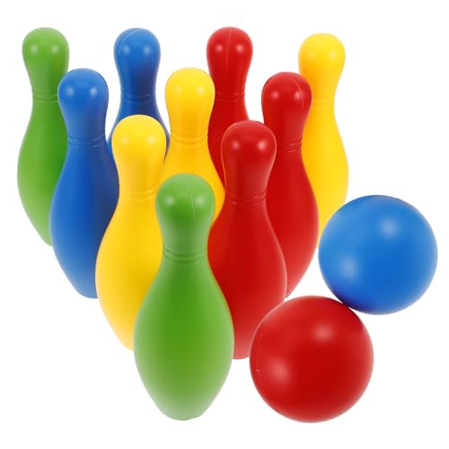 Alasum 1 Set Bowling-Spiel Für Kinder, Kunststoff-pins Und Kugeln, Kleine Bowling-Kugeln, Spielzeug, Tragbares Bowling-pin, Interaktives Spielzeug von Alasum