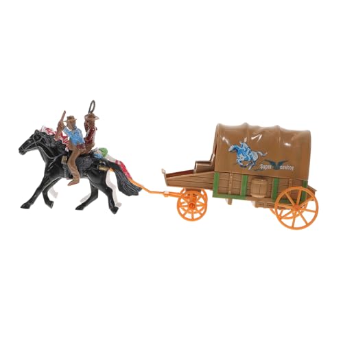 Alasum 1 Set Cowboy Kultur Sammlerspielzeug Miniaturbausatz Western Modell Spielzeug Sammelfiguren Actionfigur Pferdekutsche Spielzeug Wild West Figuren Reitfiguren Spielzeug von Alasum