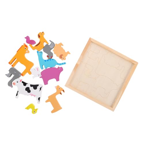 Alasum 1 Set Holzpuzzle Für Kinder Tiersortier Und Stapelspielzeug Nutztier Großes Puzzle Für Kinder Im Vorschulalter Kleinkinder Unterrichtsspielzeug von Alasum