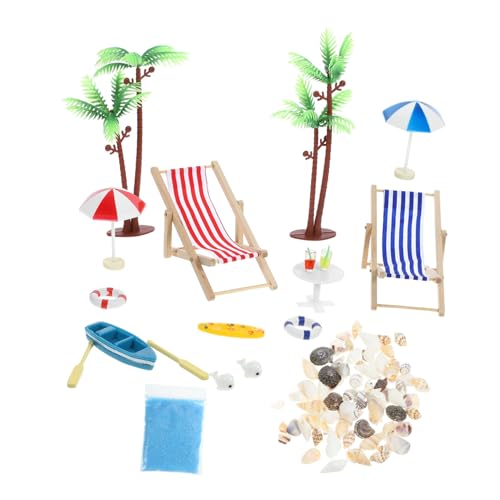 Alasum 1 Set Kreatives Harzornament Sommer Strand Mikrolandschaft Puppenhaus Zubehör 18 Stile Puppenhaus Strandset Harz Bastelset Harz Strandornament Für DIY Projekte von Alasum