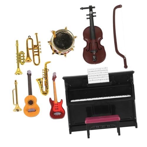 Alasum 1 Set Miniatur Musikinstrumente Für Puppenhaus Detailgetreue Dekoration Und Requisiten Für Mini Szenen Klassische Klavier Und Geigenmodelle Für Kreative Spielwelten von Alasum