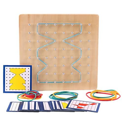 Alasum 1 Set Pegboard Creative Geoboard Bildungsspielzeug Mathematik Lernwerkzeug Geometrische Form Lernwerkzeuge Mathematik Lernwerkzeuge Nagelplatte Geometrie Lernwerkzeug Holz Holz von Alasum