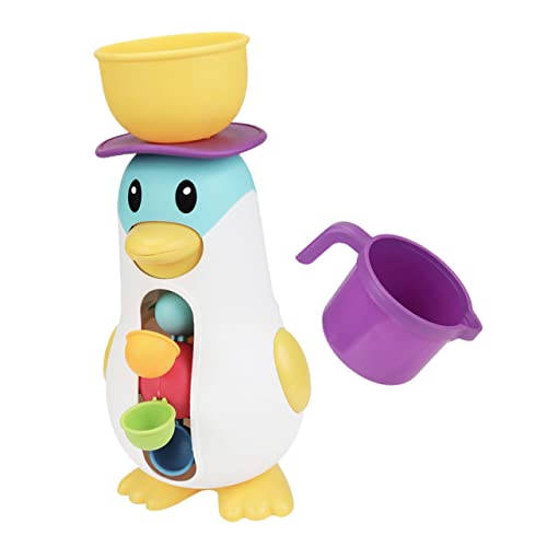 Alasum 1 Set Pinguin Windmühle Badewanne Kleinkind Wasser Badewanne Cartoon Badespielzeug Badewanne Wasserspielzeug Pinguin Badespielzeug Wasserfall Badewanne Wind Up Badespielzeug von Alasum