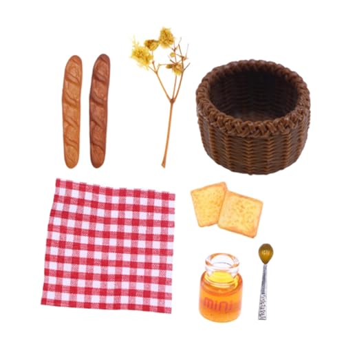 Alasum Miniatur Frühstücks Korb Set Für Puppenhaus Mini Brotkorb Dekoration Mit Zubehör Für Kreative Szenerien Und Party Ornamente Perfekt Für Miniatur Szenen Und Puppenhaus Küche von Alasum