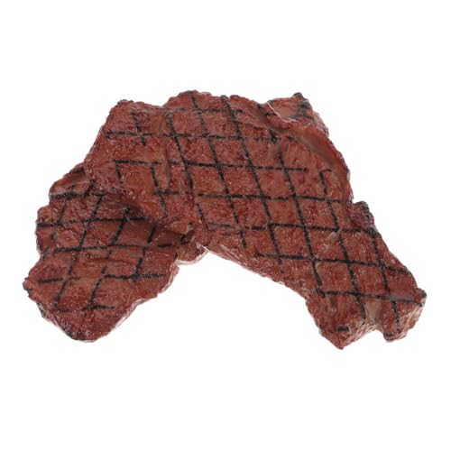 Alasum 10 STK Food-Modell Künstliches Lebensechtes Fleisch Gefälschtes Künstliches Steak Gefälschtes Pflanzenpräsentationsfleisch Steak-Foto-Requisite Fleisch-stütze Brown Plastik von Alasum