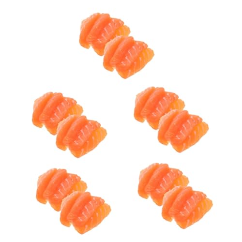 Alasum 10 STK Simulation Lachs Spielzeug Simulation Essen simuliertes Lachsdekor Stütze künstliche Fische hochzeitsdeko Modell naturgetreue Lachsscheiben Dekorationen für Sushi-Teller PVC von Alasum