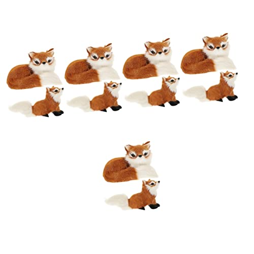 Alasum 10 STK Simulierter Fuchs Miniatur Fuchs Sitzender Plüschfuchs Fuchs Stofftier Fuchs Puppe Realistischer Fuchsplüsch Gefülltes Faultier Plüschtier Ausgestopfter Fuchs Baumwolle von Alasum