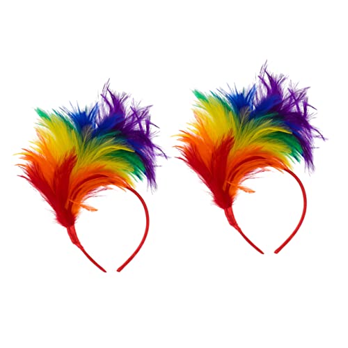 Alasum 10 Stk Feder Stirnband Haarband Mit Federn Fascinator Im Stil Der 20er Jahre Stolz Zeug Karnevals-stirnband Damen-fascinatoren Federkopfbedeckung Halloween Lgbt-kopfschmuck Metall von Alasum