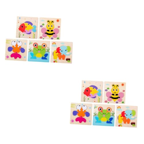 Alasum 10 Stück 1 pädagogisches Spielzeug Kinder Puzzle kinderpuzzle Educational Toys Fischpuzzle Puzzle für Kinder -Puzzle Puzzlematte Cartoon Holzpuzzles Puzzles aus Holz Hölzern von Alasum