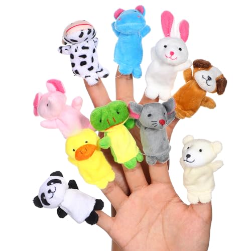 Alasum 10 Stück Fingerpuppen Kinderspielzeug Die Marionetten Minispielzeug Puppen Badespielzeug Fingerpuppenspielzeug Fingerspielzeug Handfingerpuppen Kinderfingerpuppen Plüsch von Alasum