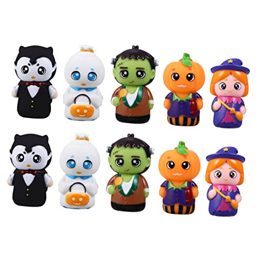 Alasum 10 Stück Halloween-fingerpuppen Cartoon-fingerpuppe Zum Geschichtenerzählen Fingerspielzeug Für Fingerpuppen Für Kleinkinder Handpuppe Puppen Für PVC von Alasum