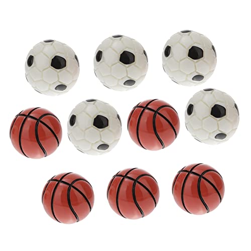 Alasum 10-teiliges Set Fußball-Basketball Spielzeug Miniatur-basketbälle Puppenhaus-Basketball Sportzubehör Für Puppenstuben Kinder Spielen Ball Basketball-süßigkeiten Hüpfbälle Harz von Alasum