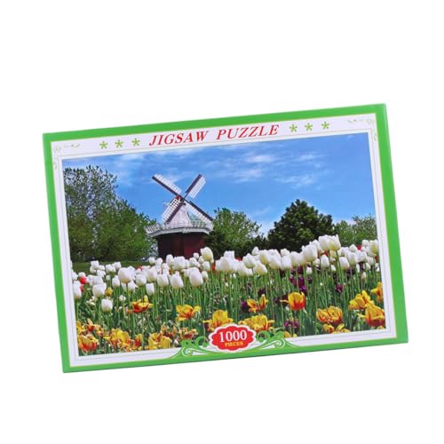 Alasum 1000 Stück 1 Satz pädagogisches Puzzle Denksportaufgaben für Erwachsene jugueten Kinder Puzzle kinderpuzzle Puzzlematte puzzlekleber Modernes Tulpen-Puzzle von Alasum